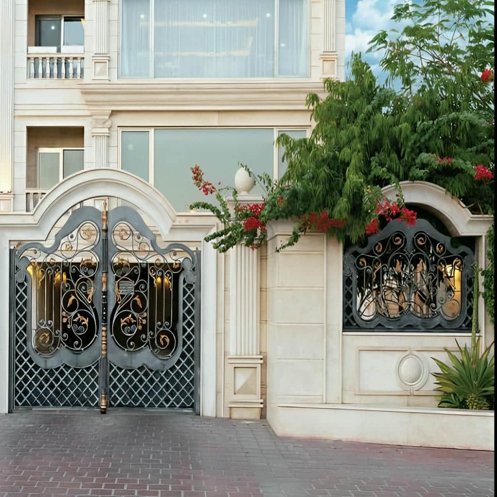 نصب درب حیاط فرفورژه کلاسیک در آبادان