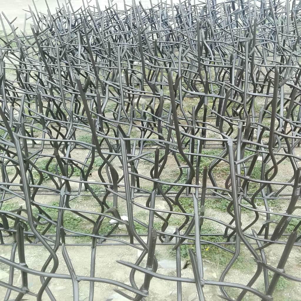 نصب حفاظ شاخ گوزنی دیوار ساختمان رنگ کوره ای در سیرجان