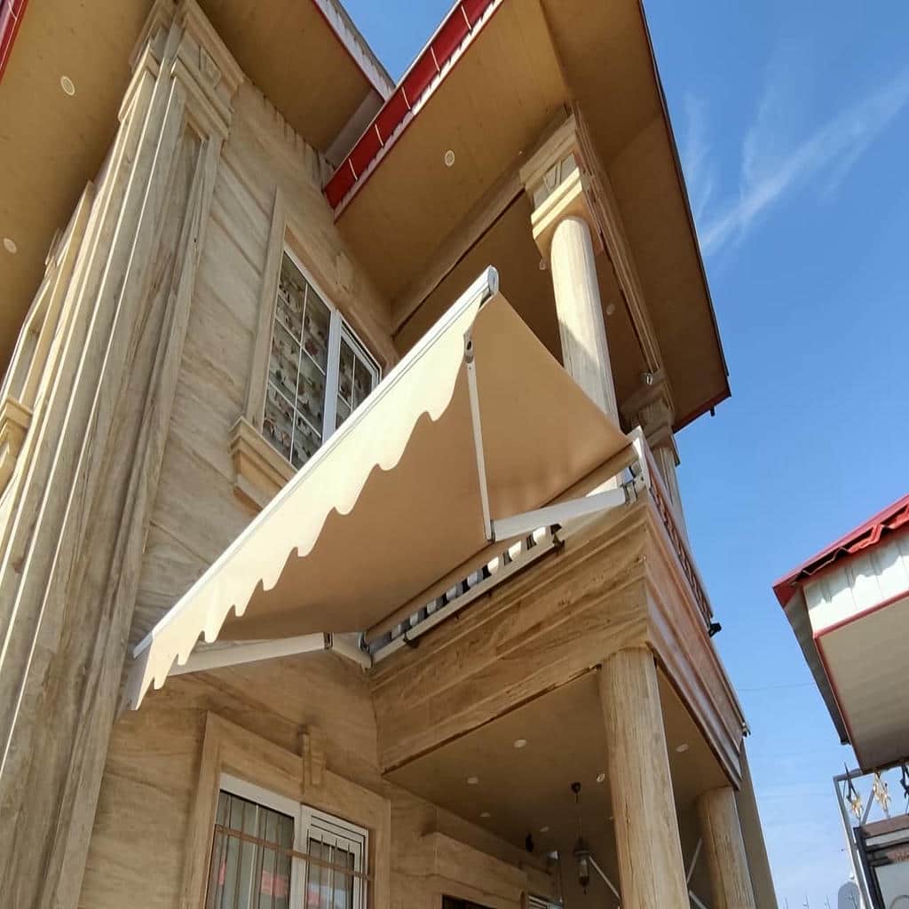 سایبان برقی تراس و بالکن با زیرسازی محکم