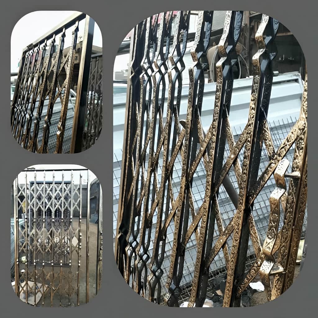 ساخت حفاظ آکاردئونی آهنی سه لوزی مدل یک‌طرفه