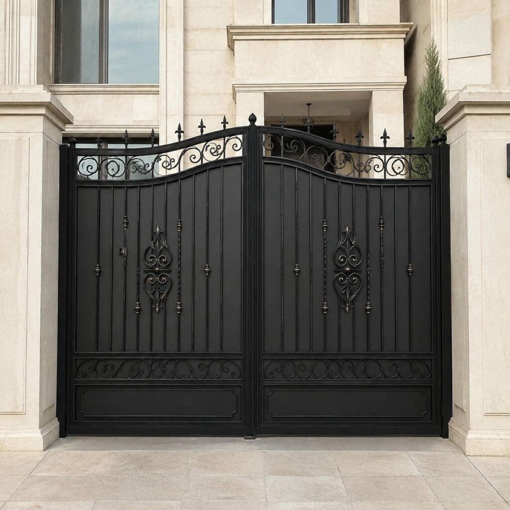 14 طرح درب پارکینگ مشکی طلایی