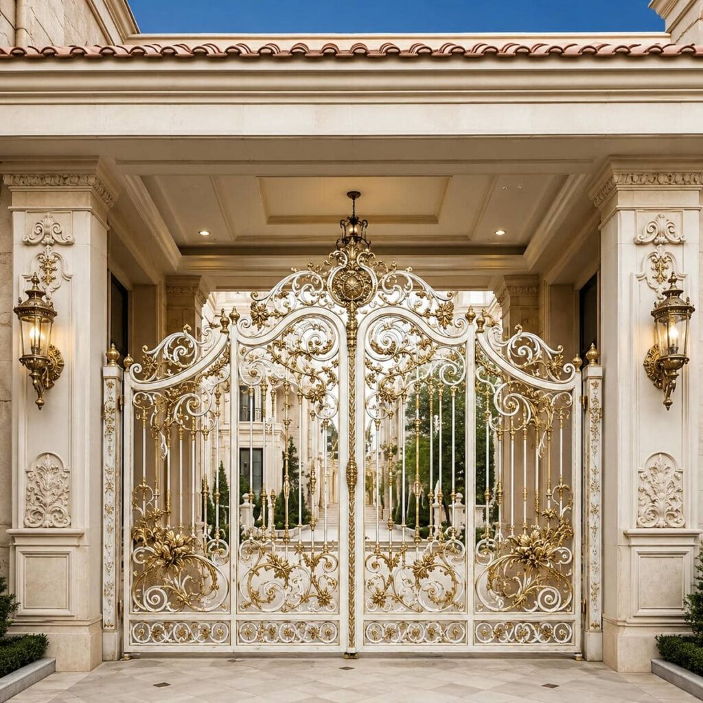 نصب درب پارکینگ ریلی ریل زمینی روی فونداسیون