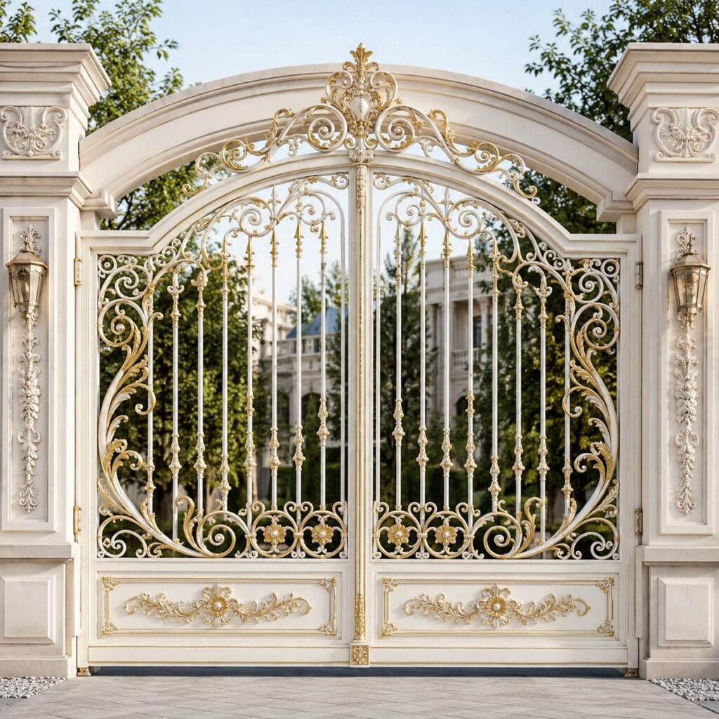 سفارش درب حیاط کشویی ریل زمینی بر اساس ابعاد دهانه