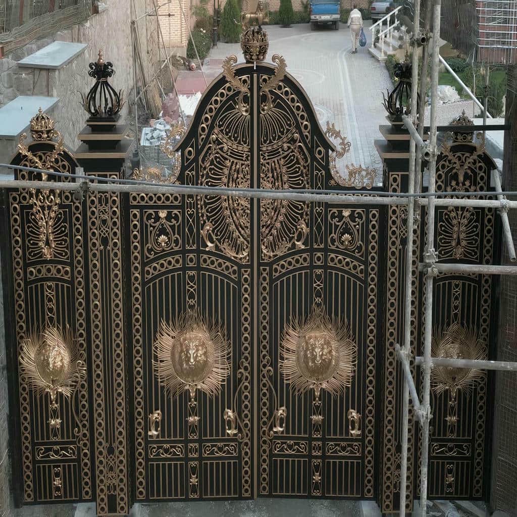 مدل کنسولی درب حیاط ریلی ماشین رو بدون ریل کف