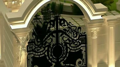 11 طرح درب ویلا مدرن نمای سنگی