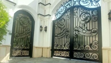 11 طرح درب ساختمان مدرن نمای سنگ