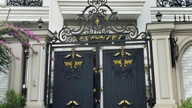 10 مدل درب پارکینگ حیاط لولایی