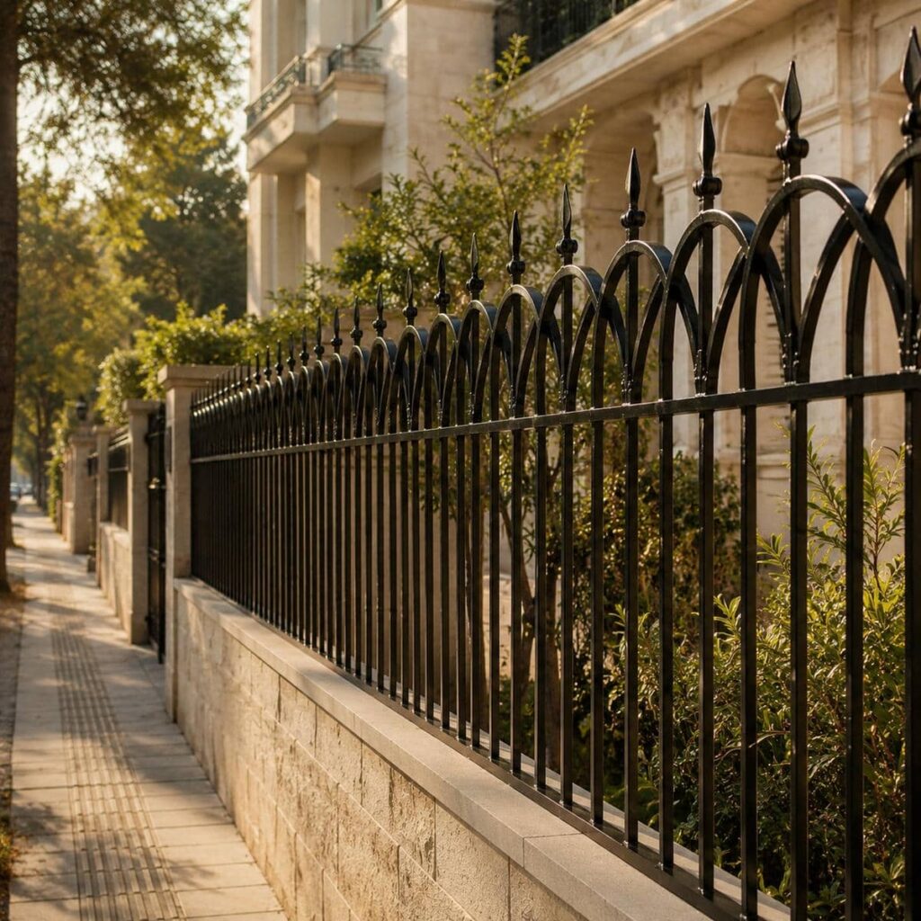 اجرای حفاظ دیوار آهنی رنگ کوره روی بتن