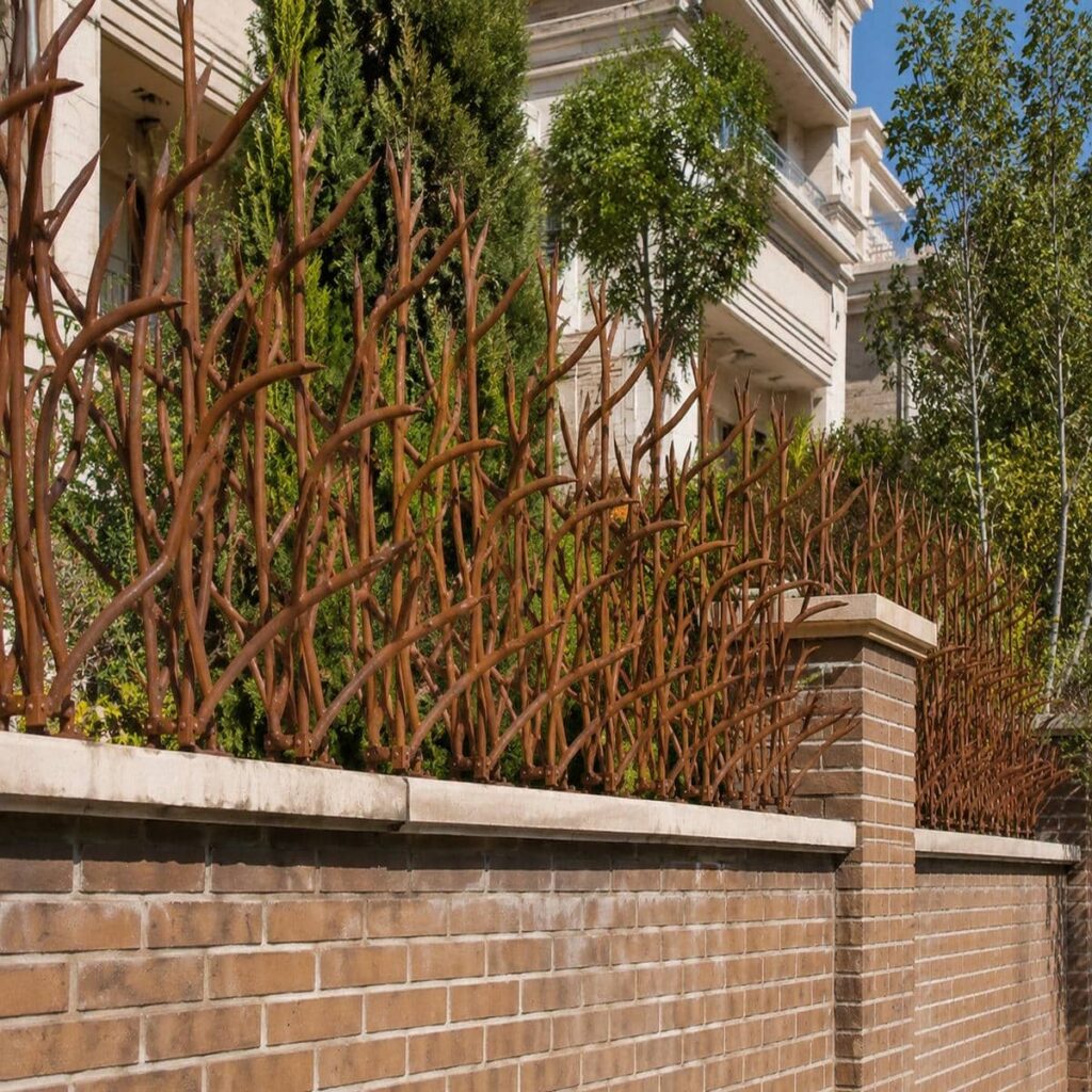 تولید حفاظ دیوار ویلا نمای سنگی با میلگرد فولادی