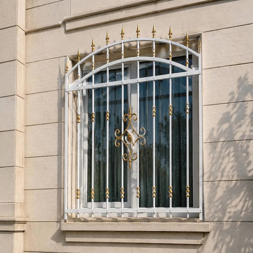 حفاظ پنجره قوسی کتیبه دار مدل ساده