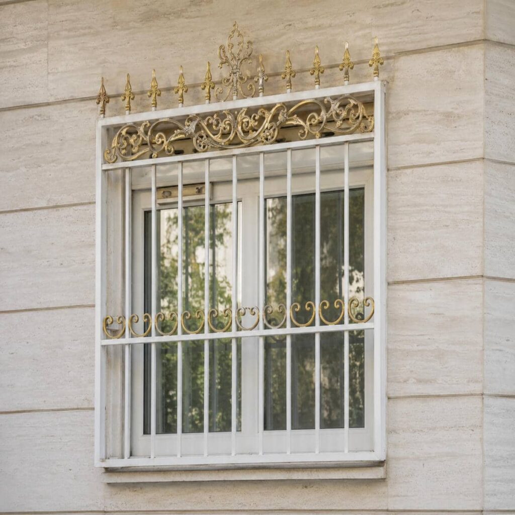 نصب حفاظ پنجره قوسی داخل قاب