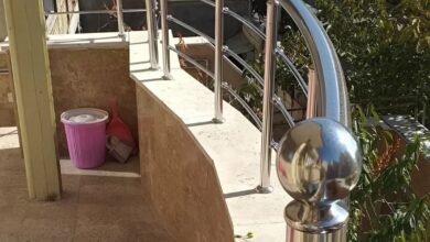 دست انداز راه پله فلزی پروژه نوساز