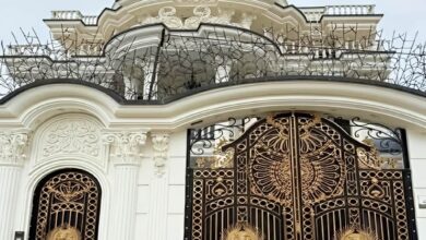 درب آهنی ساختمان مسکونی با طراحی فلزی مقاوم