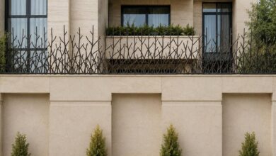 حفاظ شاخ گوزنی آبشاری فلزی برای نمای مدرن