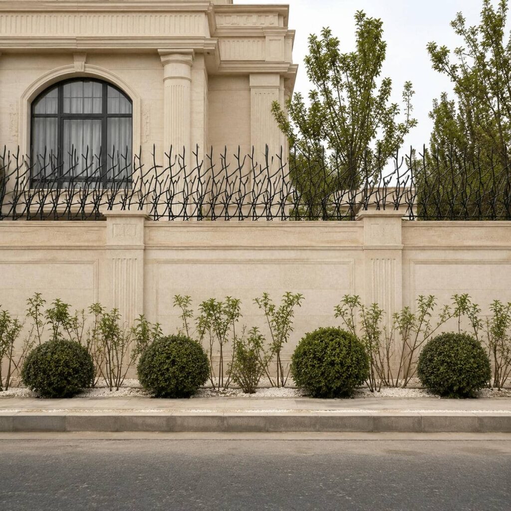 حفاظ دیوار سرنیزه ای ساختمان مسکونی شیراز