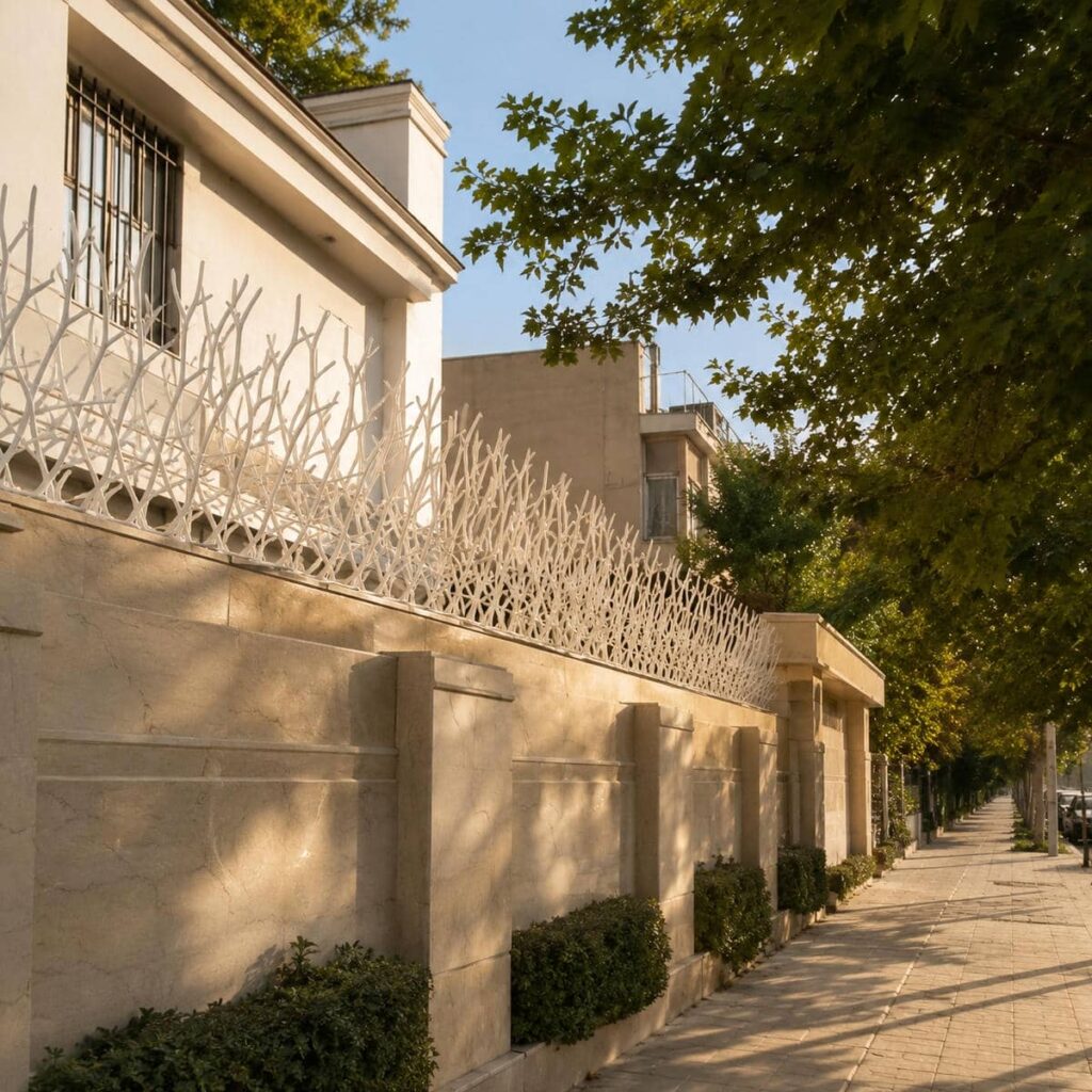 حفاظ دیوار فلزی رنگ شده