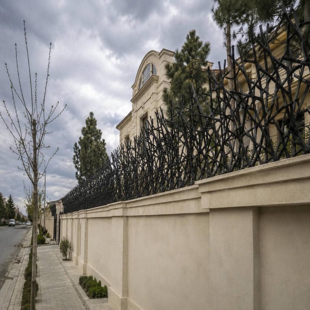 حفاظ روی دیوار همدان طرح سرنیزه ای