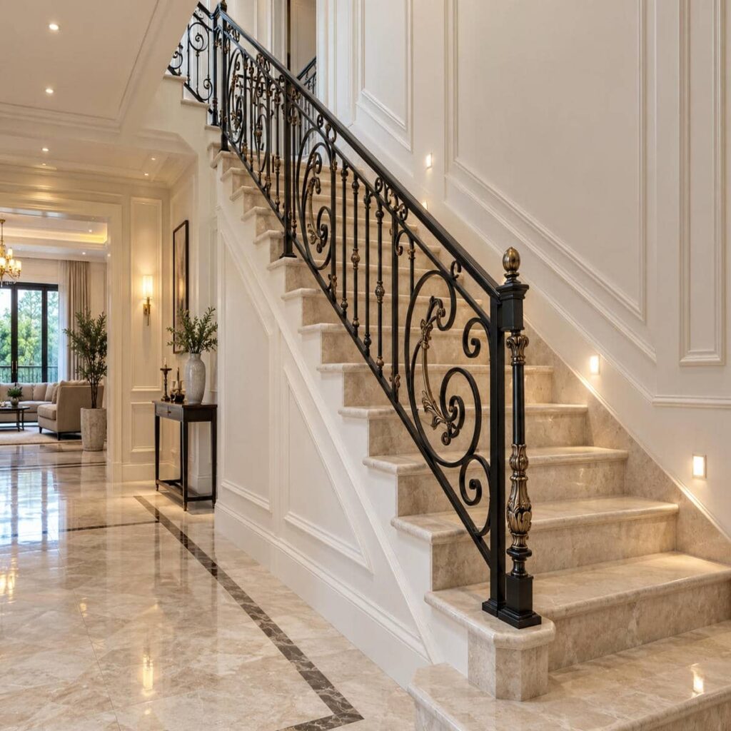 هندریل فلزی در ساری کنار پاگرد مسکونی هندریل فلزی در ساری کنار پاگرد مسکونی